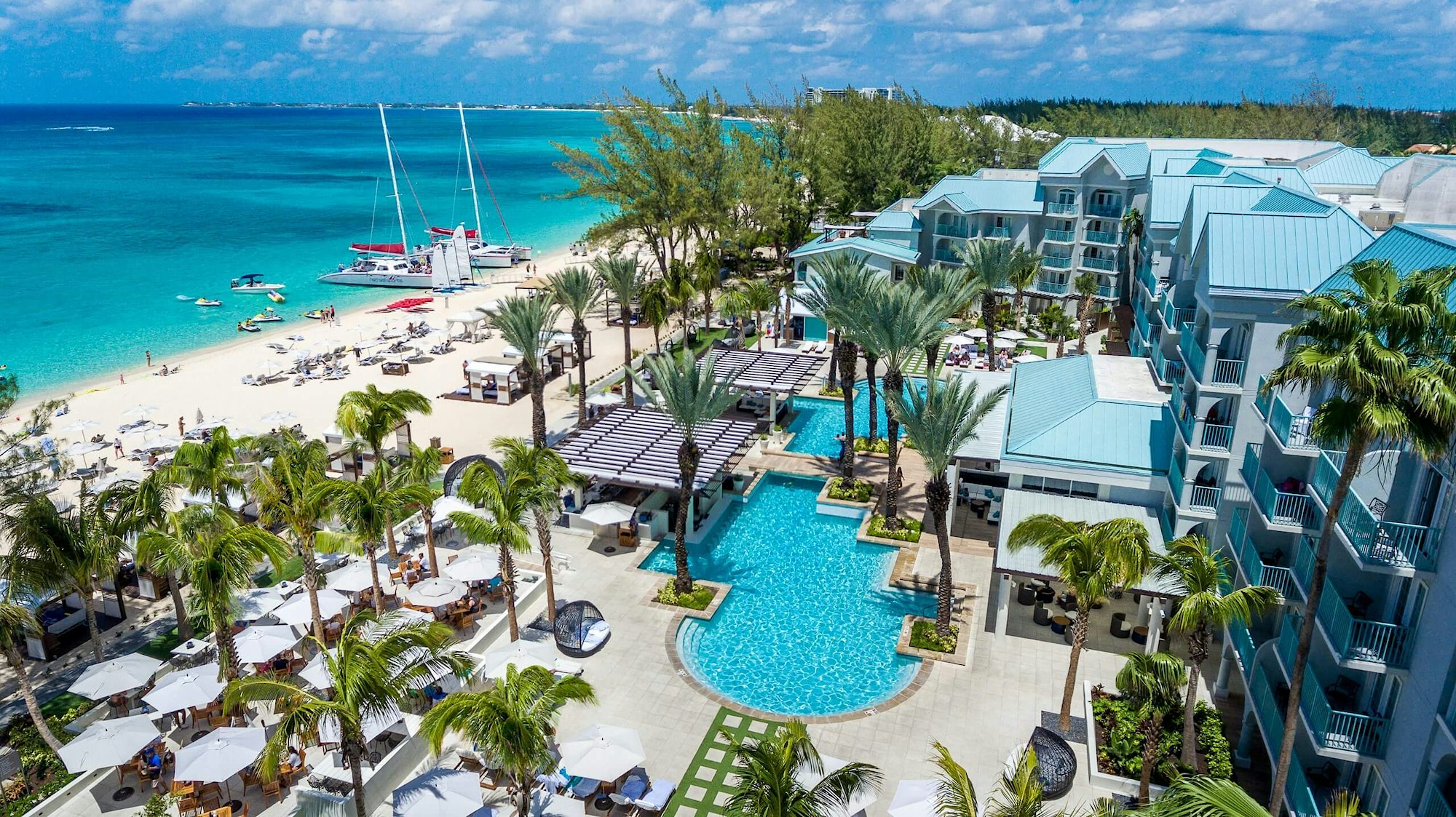 Westin grand cayman pool aerial